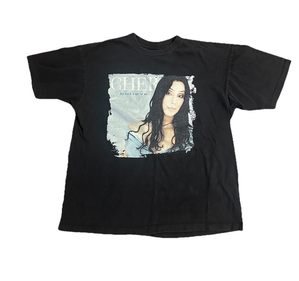 Vtg 90s 1999 Cher Believe Tour 2000 Concert Pop Band Giant Tag T-Shirt Size XL